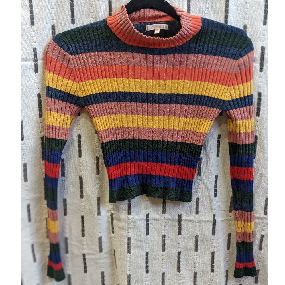 Cropped multi colored sweater